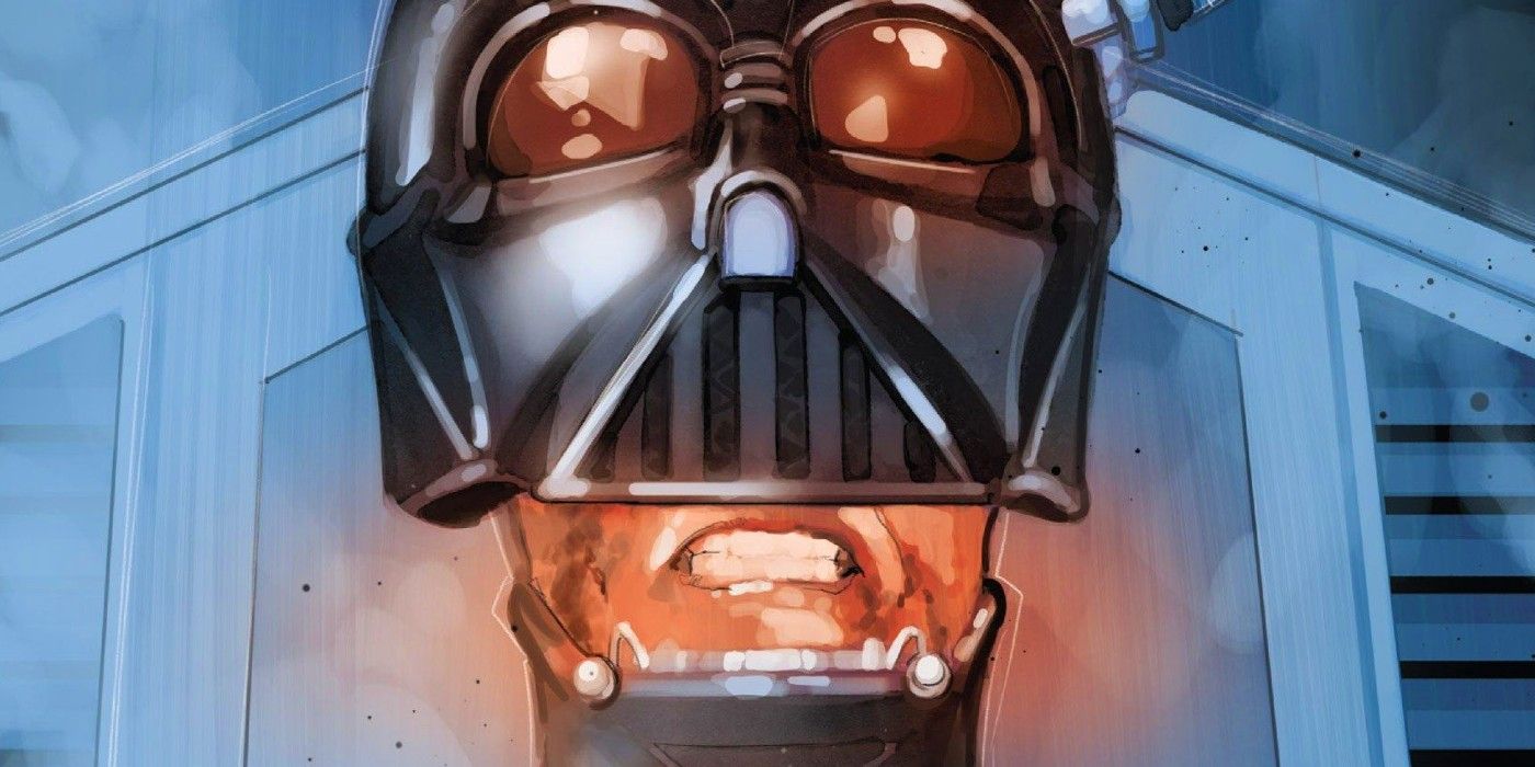 Darth Vader gets his helmet applied in Star Wars comics