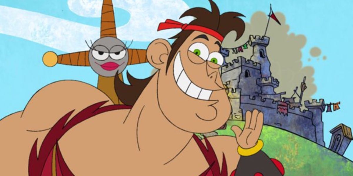Dave waving to audiences in Dave the Barbarian 