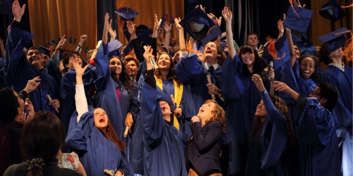 Degrassi Class of 2012 throwing their caps