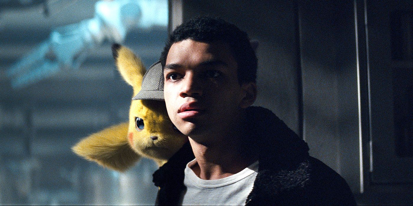 Detective Pikachu and Tim looking surprised