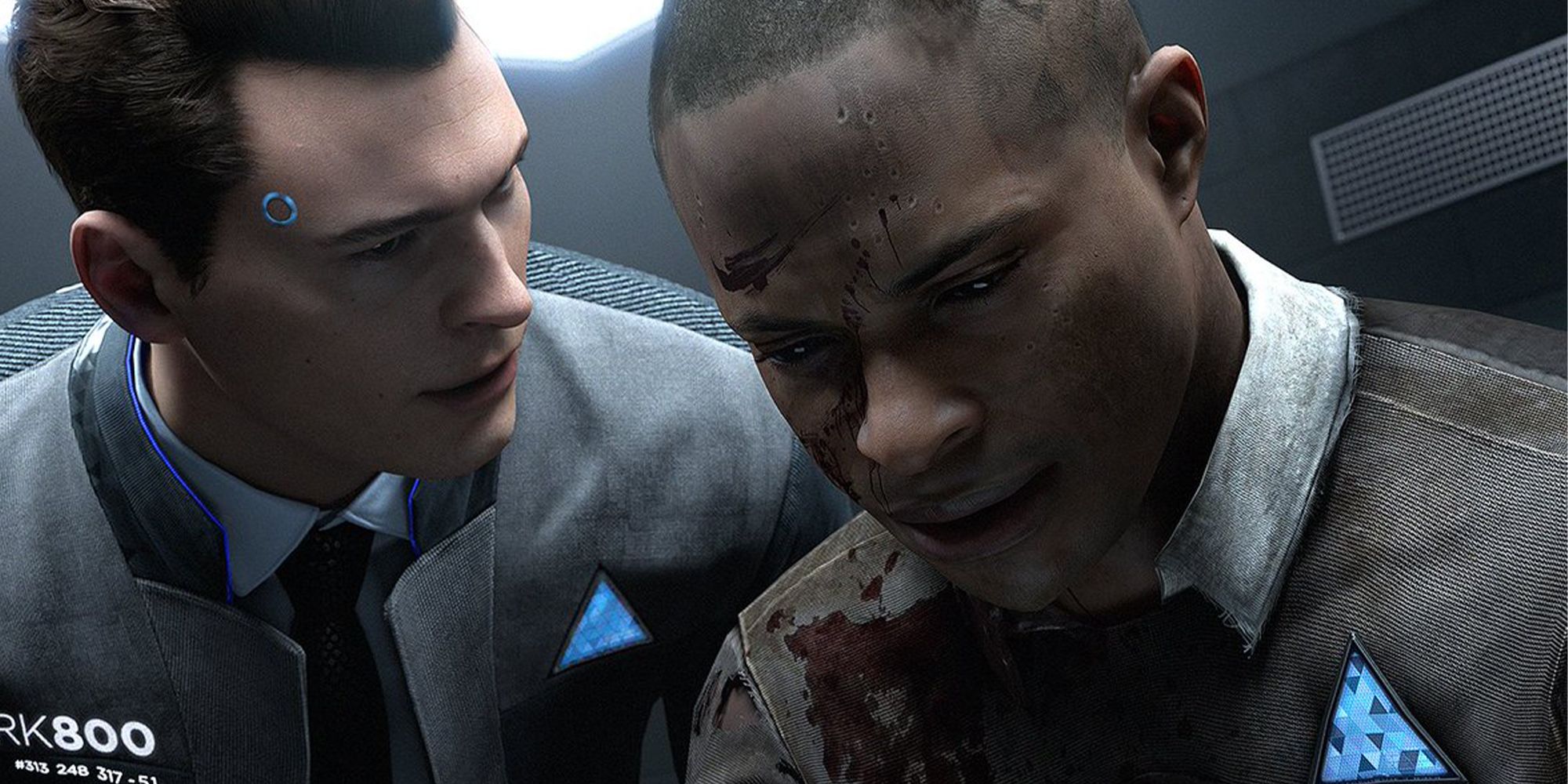 Two characters talk in Detroit: Become Human