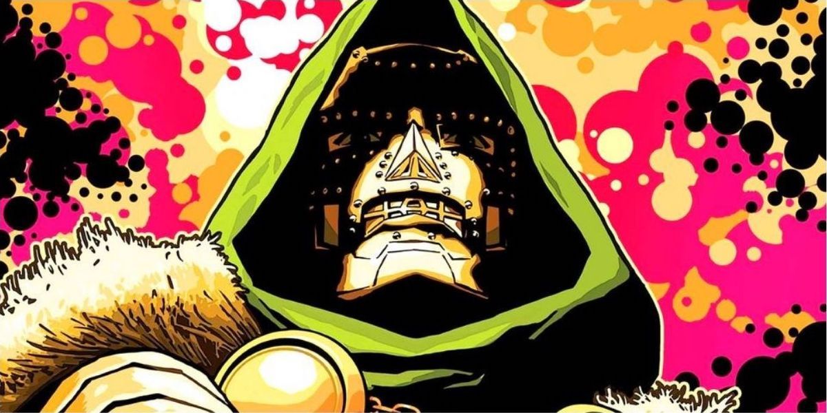 Doctor Doom stands before the Fantastic Four
