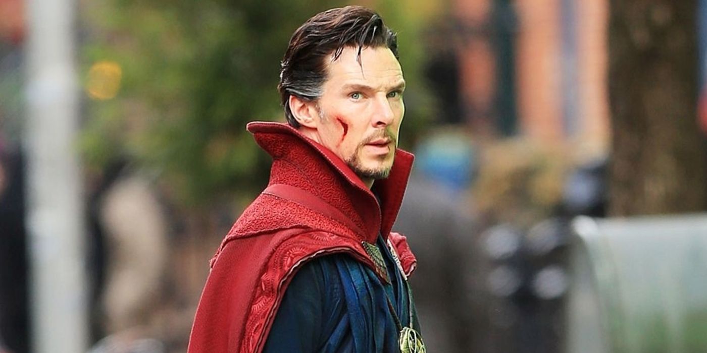 Doctor Strange in the middle of a battle.