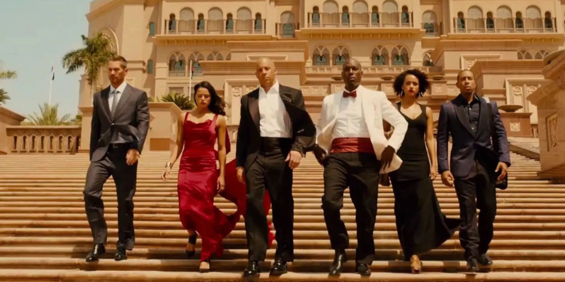 Dom Toretto and his team in Abu Dhabi in Furious 7