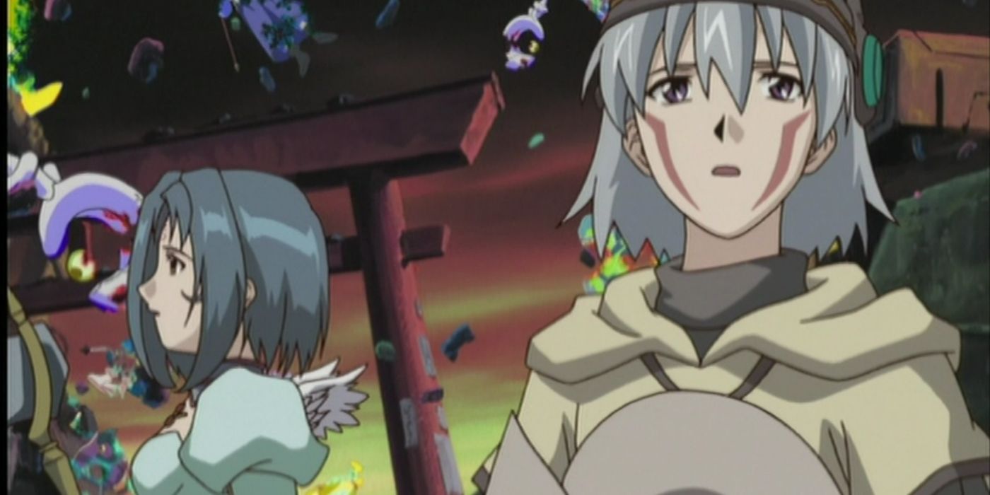 Tsukasa looks worriedly at something offscreen on .hack//SIGN.