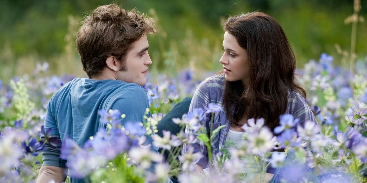 Edward and Bella in the meadow in Twilight