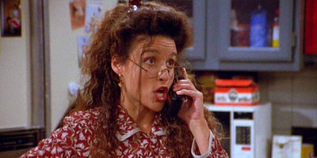 Elaine on the phone in Seinfeld
