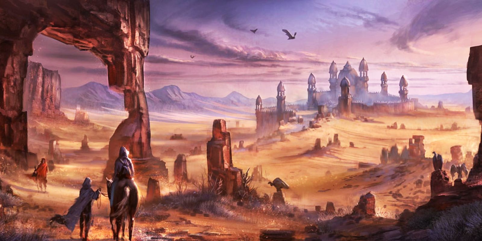 Arte conceitual do deserto Alik'r de Hammerfell em Elder Scrolls Online