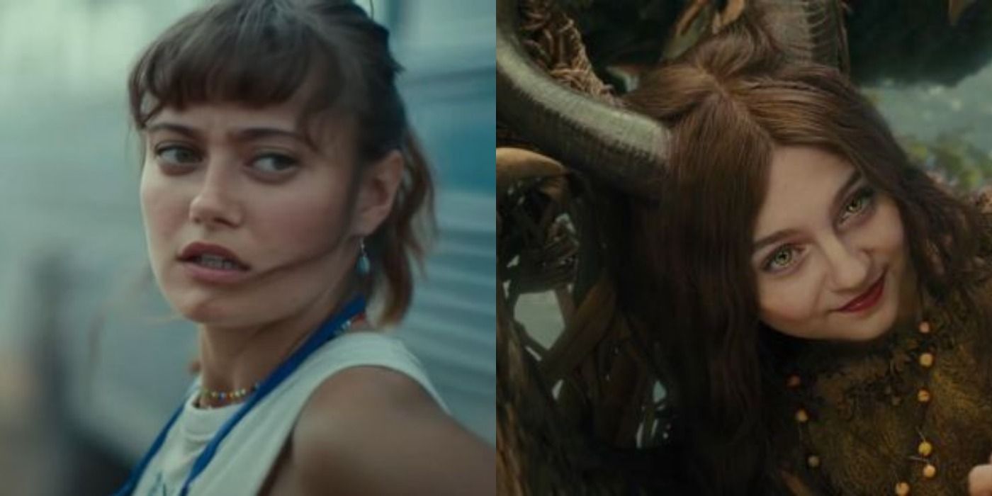 Ella Purnell in Army Of The Dead and Maleficent side by side