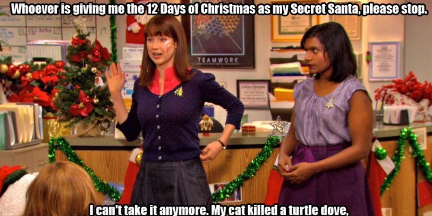 Erin telling the office to stop sending her Christms gifts on The Office