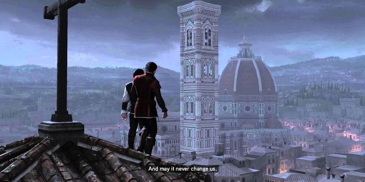 Ezio overlooking the city of Florence