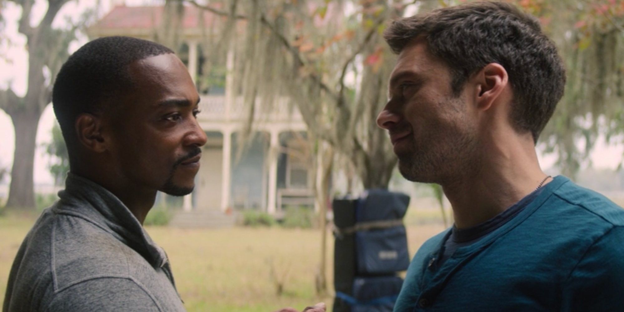 Sam and Bucky face to face