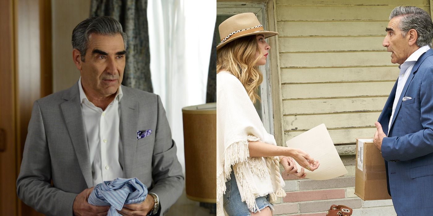 Collage of scenes with Johnny Rose in Schitt's Creek