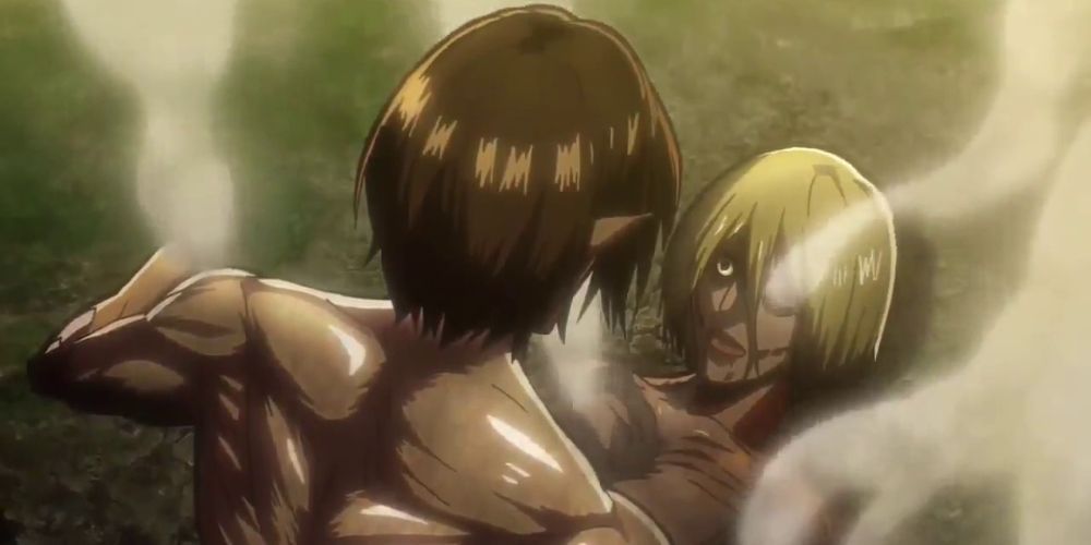 Eren vs Annie in Attack on Titan