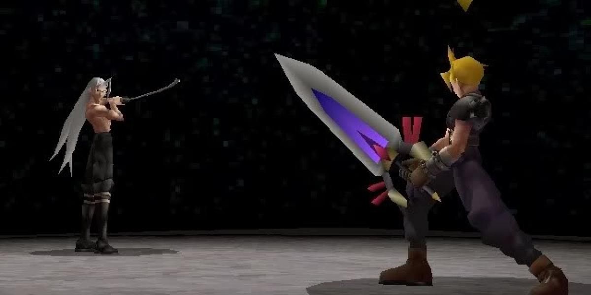 Cloud confronts Sephiroth for the last time