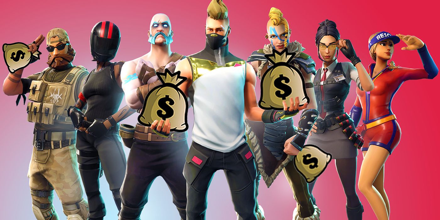 Fortnite characters with bags of money