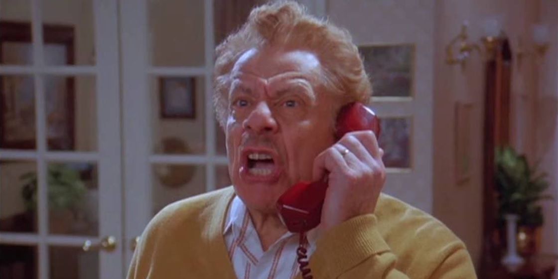 Frank Costanza on the phone in Seinfeld
