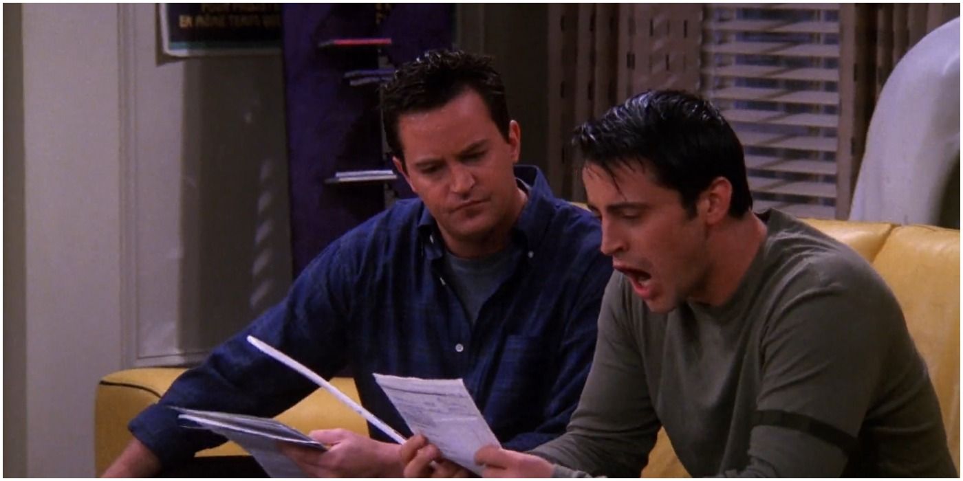 Joey and Chandler settle bills in Friends