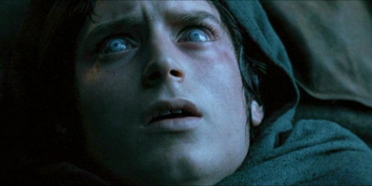 Frodo dying from his wounds in The Lord of the Rings