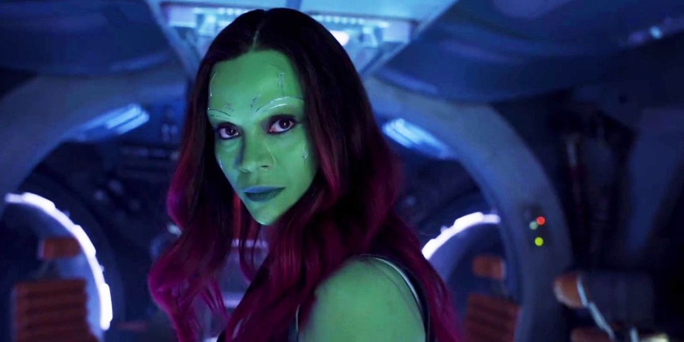 Gamora standing in the ship in Guardians of the Galaxy