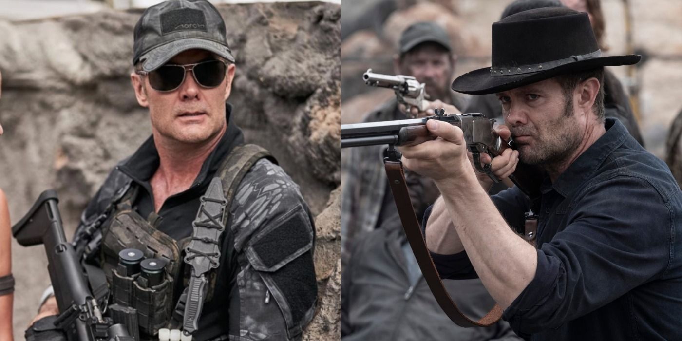 Garret Dillahunt i Army Of The Dead and Fear The Walking Dead side by side