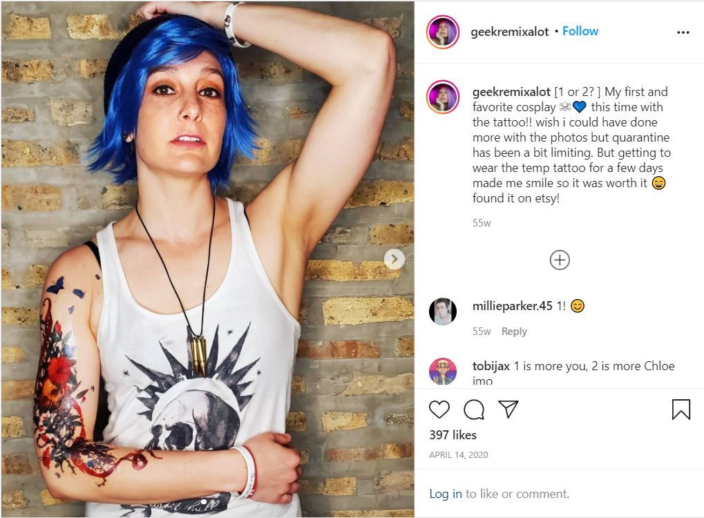 Chloe Pierce cosplay from Instagram user Geekremixalot.