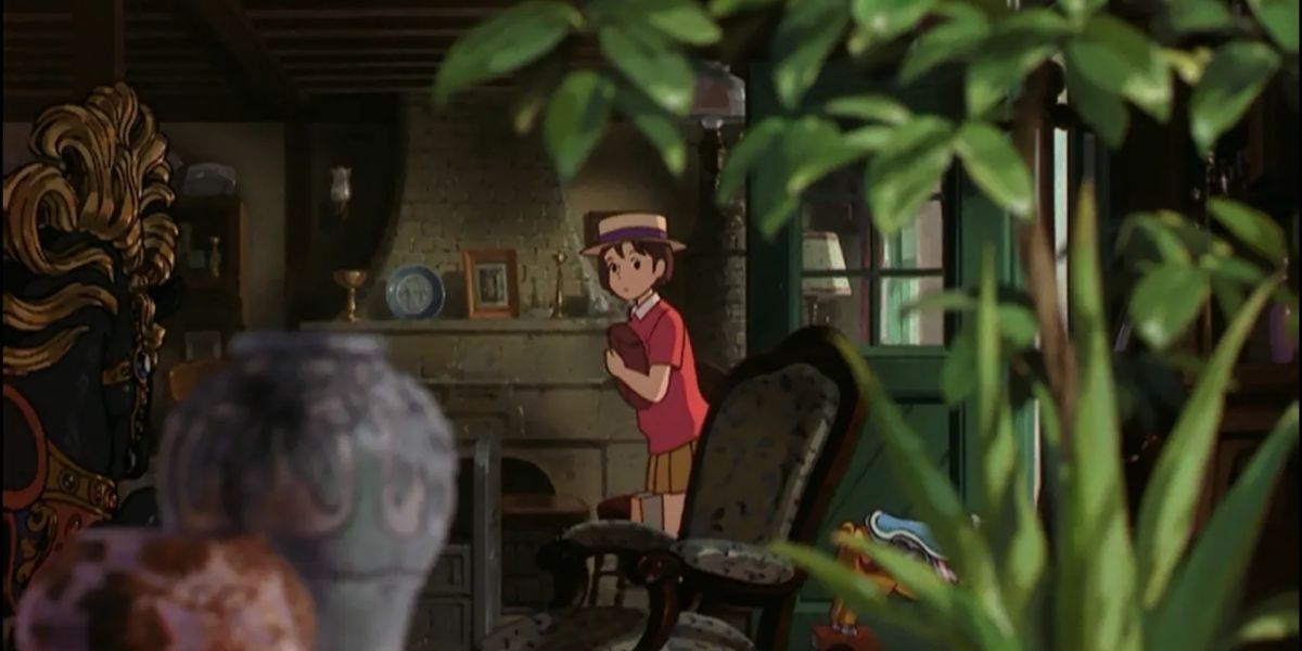 Shizuku enters the workshop for the first time in Whisper of the Heart.