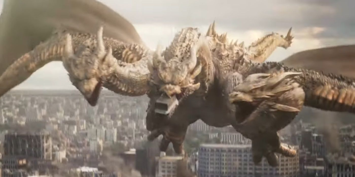 Ghidorah attacks in Godzilla the Ride