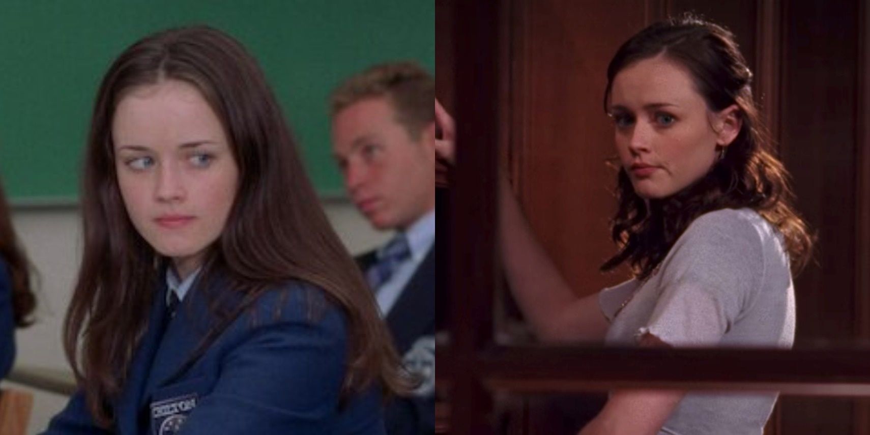 Rory Gilmore (Alexis Bledel) at Chilton; Rory leaving Yale University in &quot;Gilmore Girls.&quot;
