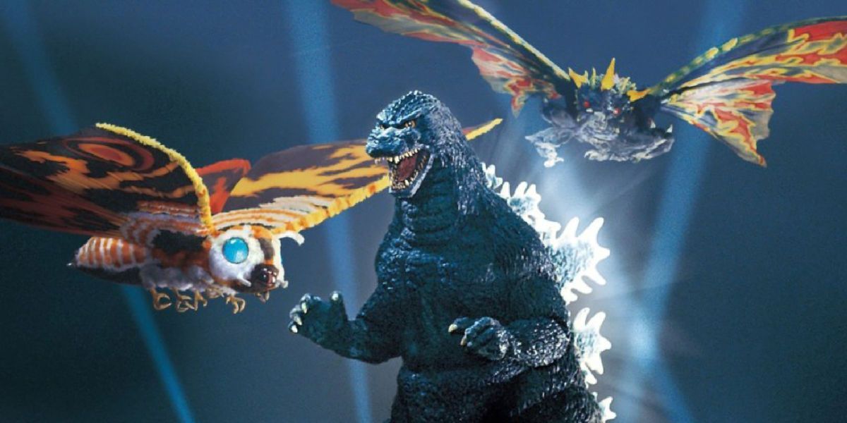 Mothra and Godzilla battle in the Godzilla vs. Mothra movie.