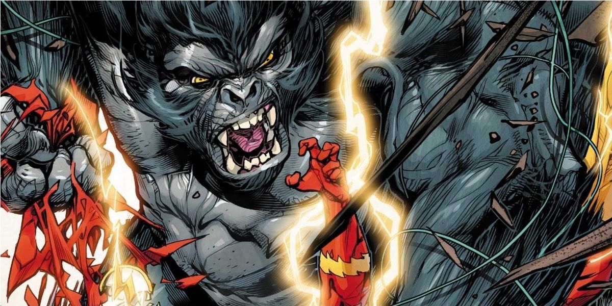 Gorilla Grodd savagely beats the Flash in central city