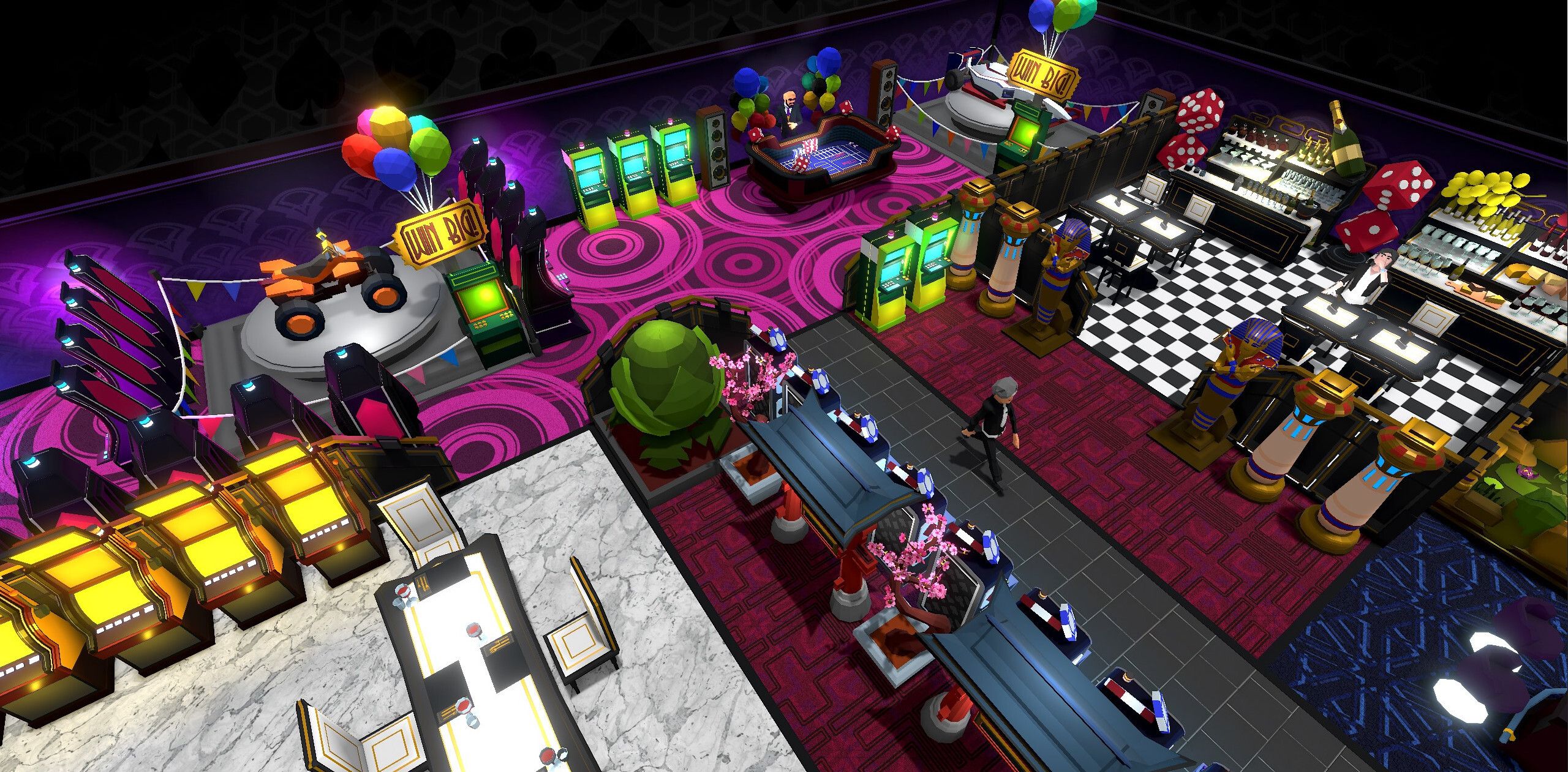 A casino design in Grand Casino Tycoon