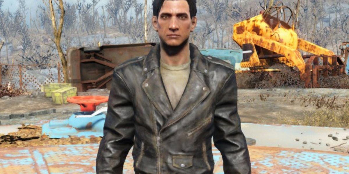 Male character wearing a greaser jacket and jeans in Fallout 76
