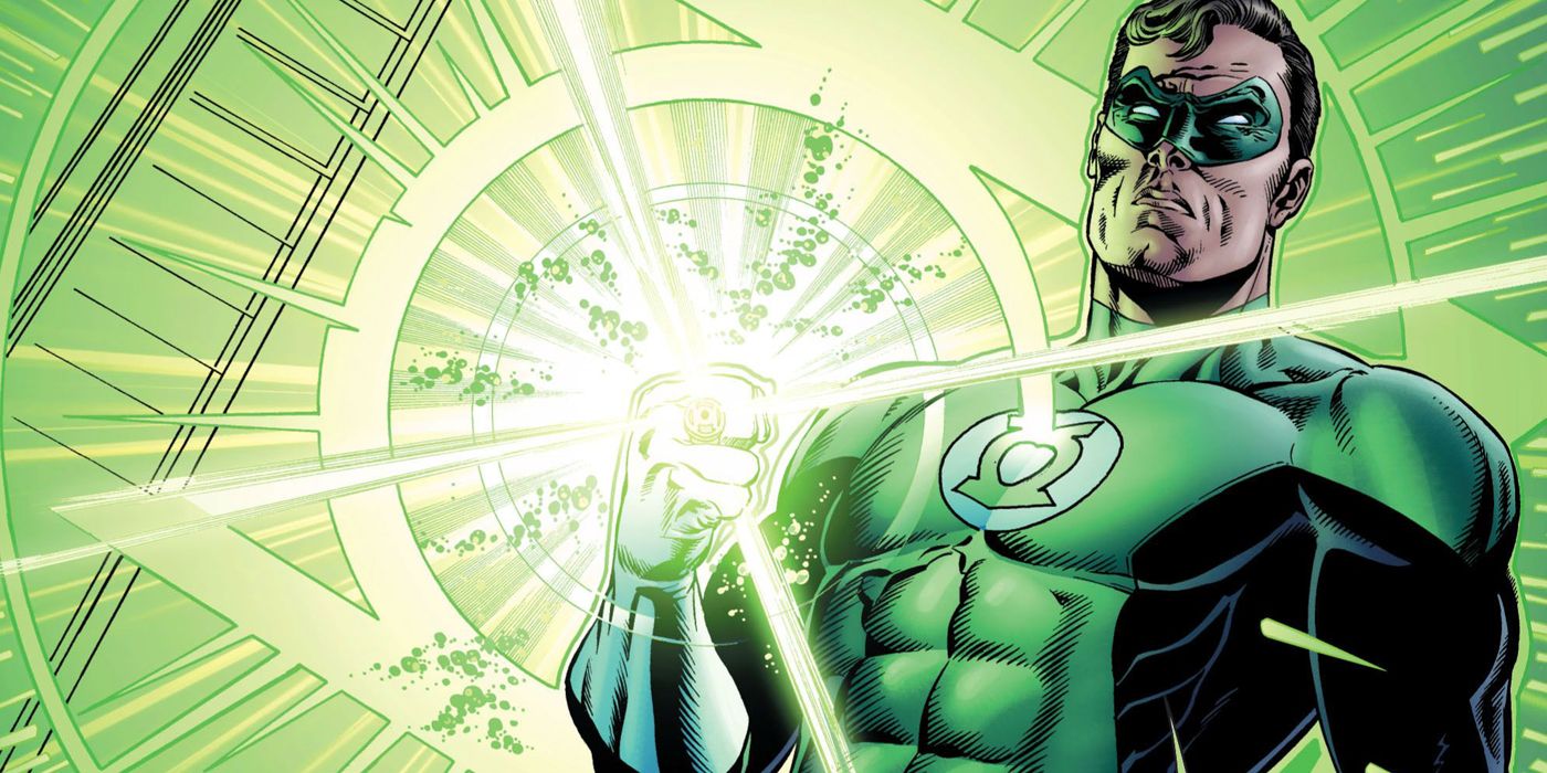 Green Lantern powering up his ring.