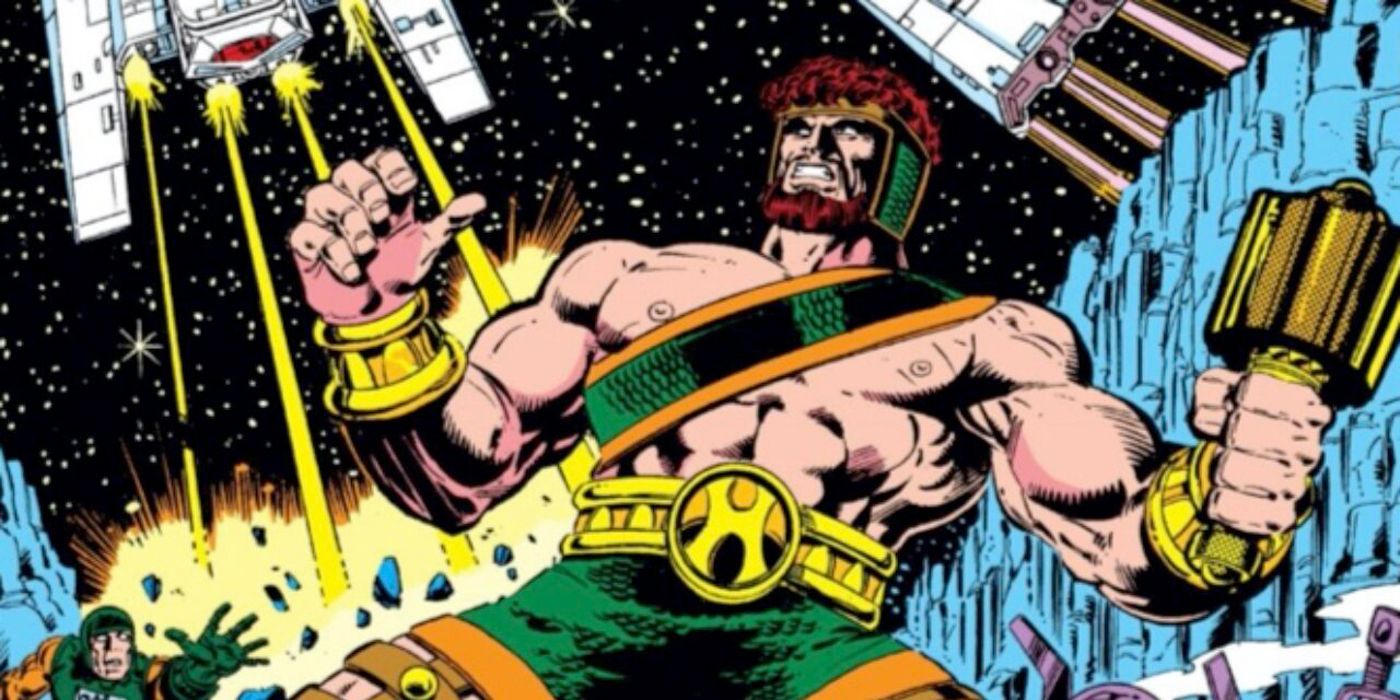 Hercules attacked by an alien invasion in Marvel Comics.