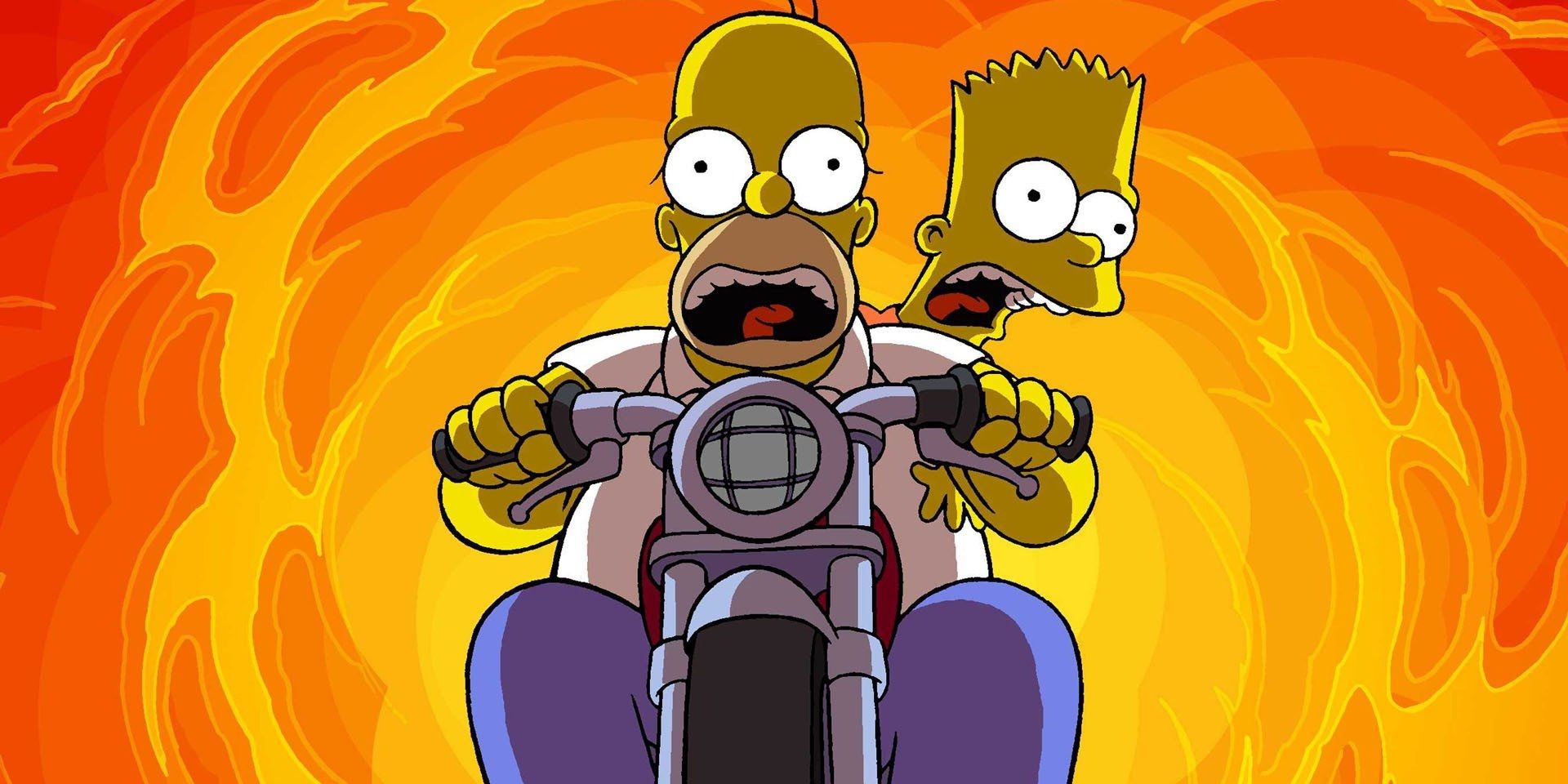 Homer and Bart scale the dome in The Simpsons Movie