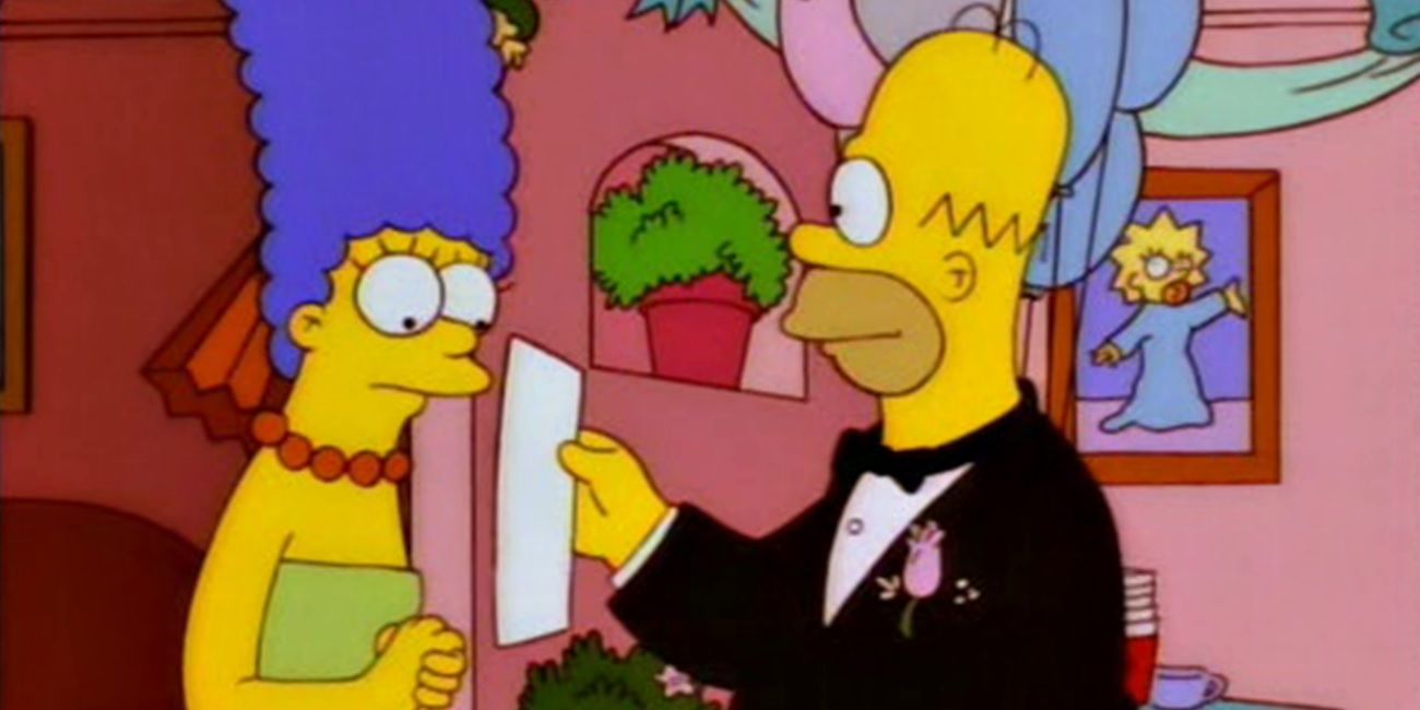 Homer and Marge get remarried in The Simpsons
