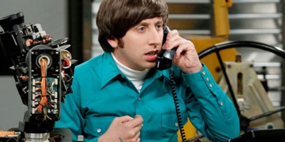 Howard talks on the phone 