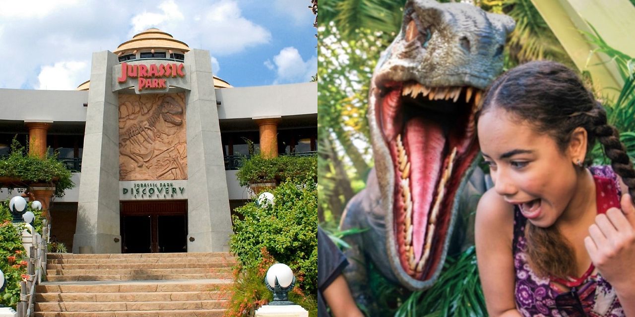 Images of the Jurassic Park attractions at Universal Studios parks