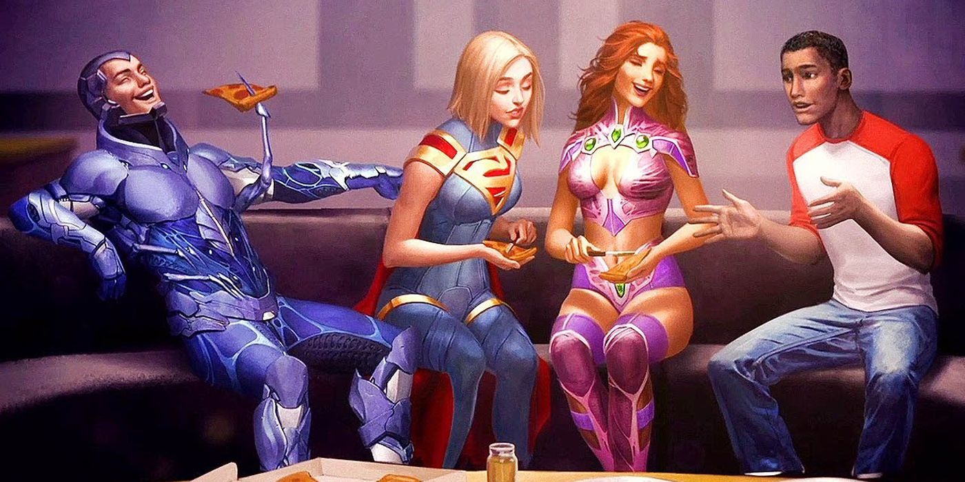 Starfire's Injustice 2 ending with the Teen Titans reborn