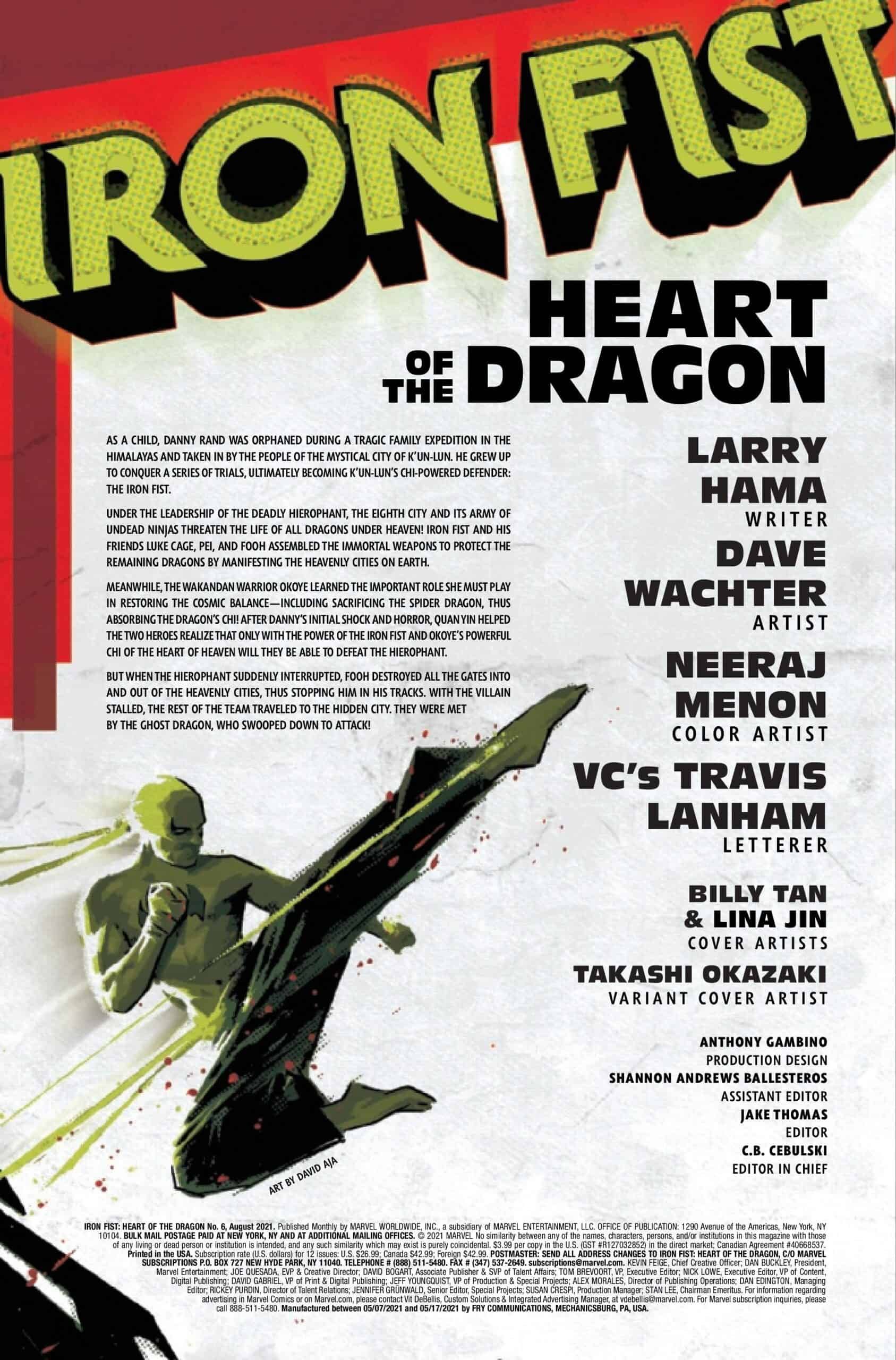 Iron Fist: Heart of the Dragon #6 Preview Page 2