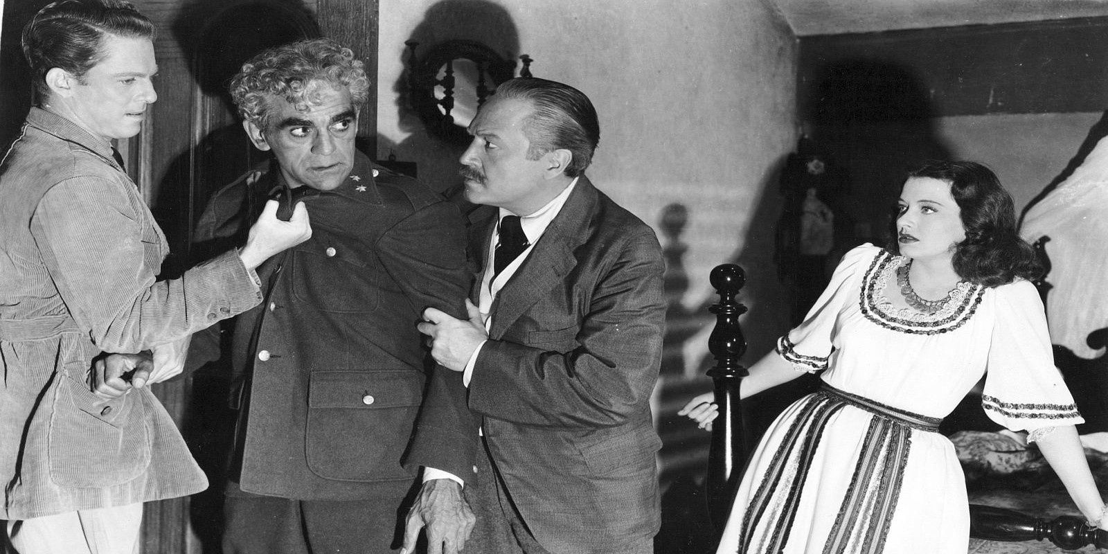 Boris Karloff and cast in Isle Of The Dead (1945)