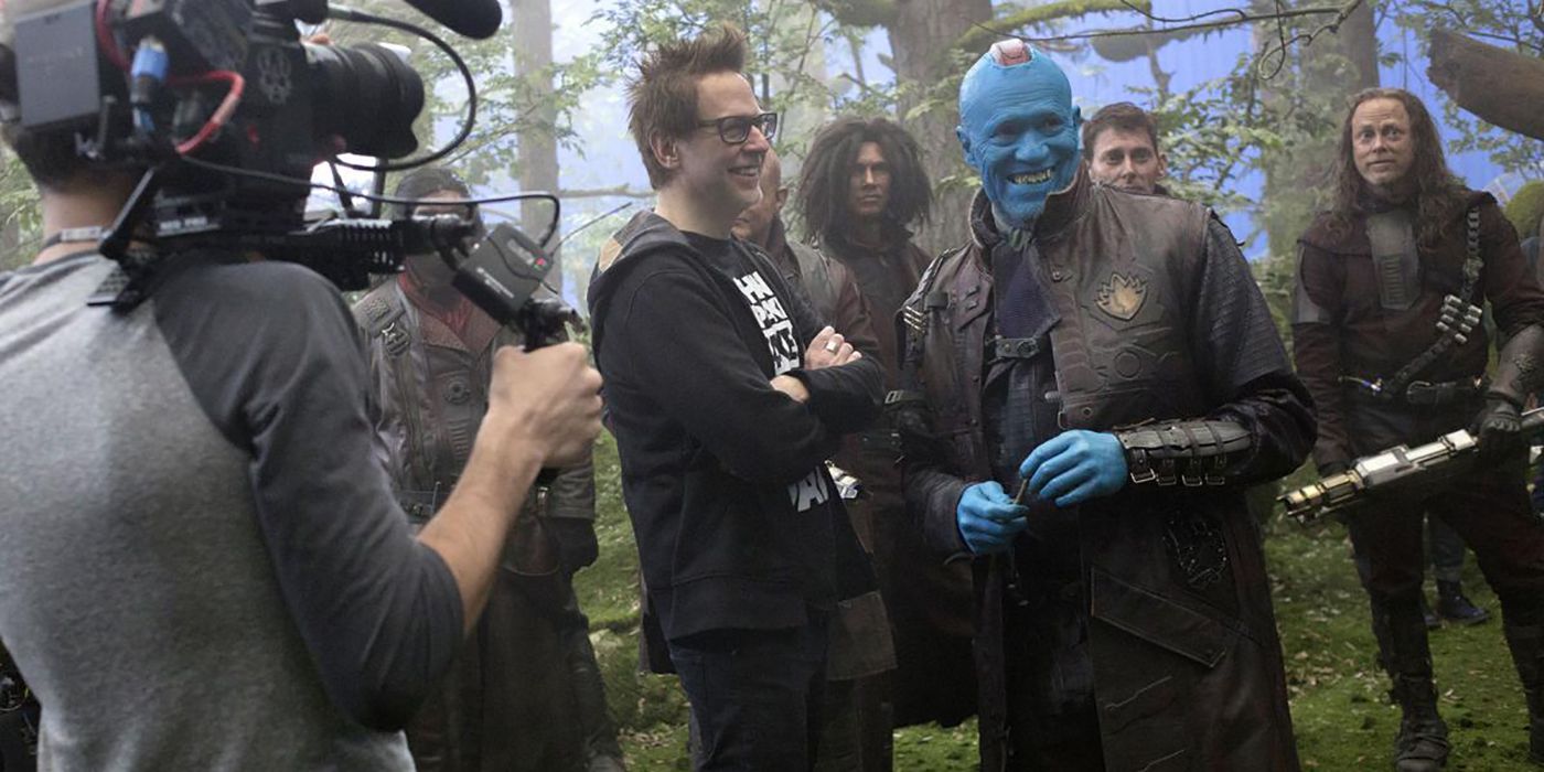 James Gunn and Michael Rooker on set of Guardians of the Galaxy Vol. 2