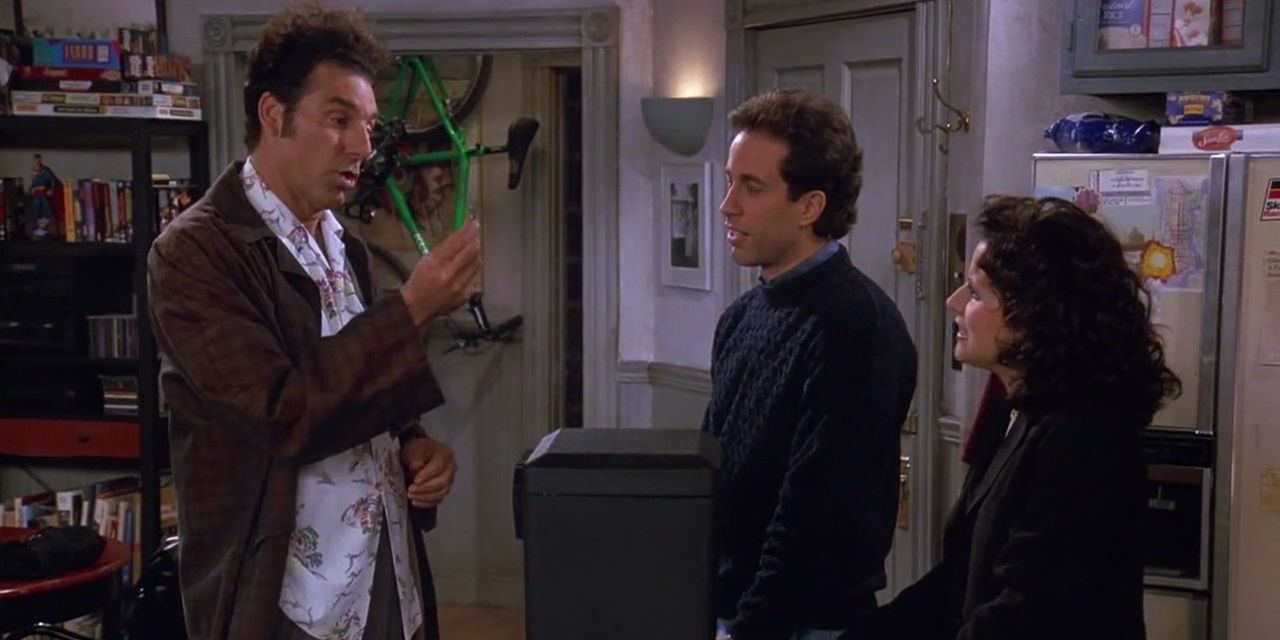 Jerry, Kramer, and Elaine in Jerry's apartment in Seinfeld