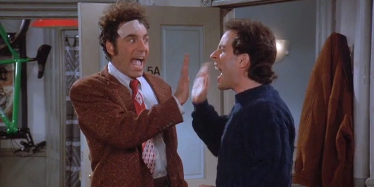 Jerry and Kramer in Jerrys apartment in Seinfeld