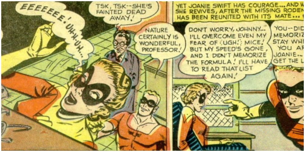 Joanie Swift argues with Johnny Quick about powers