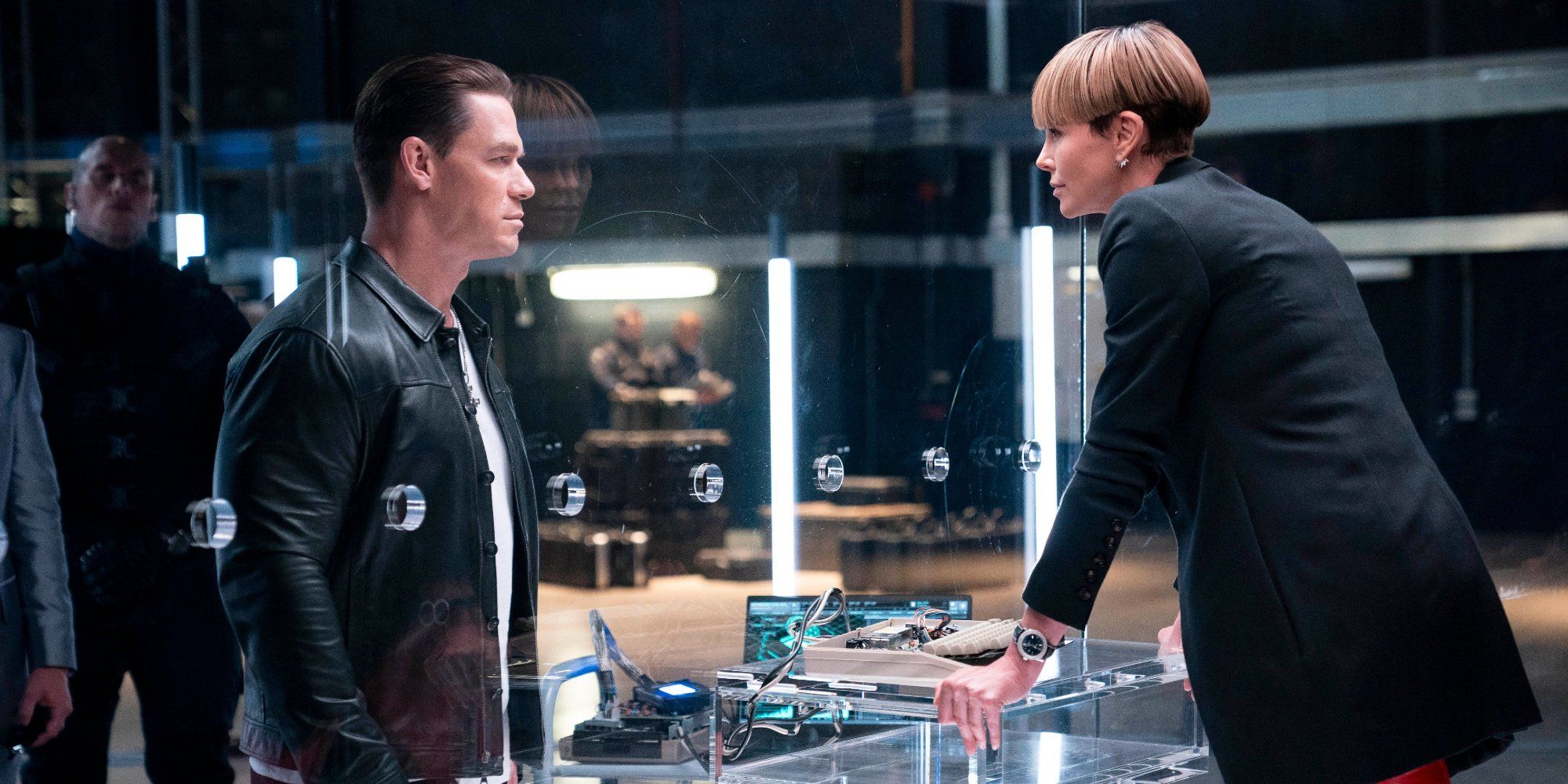 John Cena and Charlize Theron in F9 Fast and Furious 9