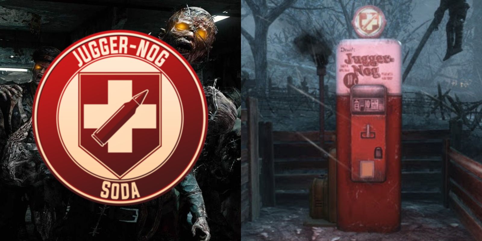 Juggernog soda machine and logo in Call Of Duty Black Ops series