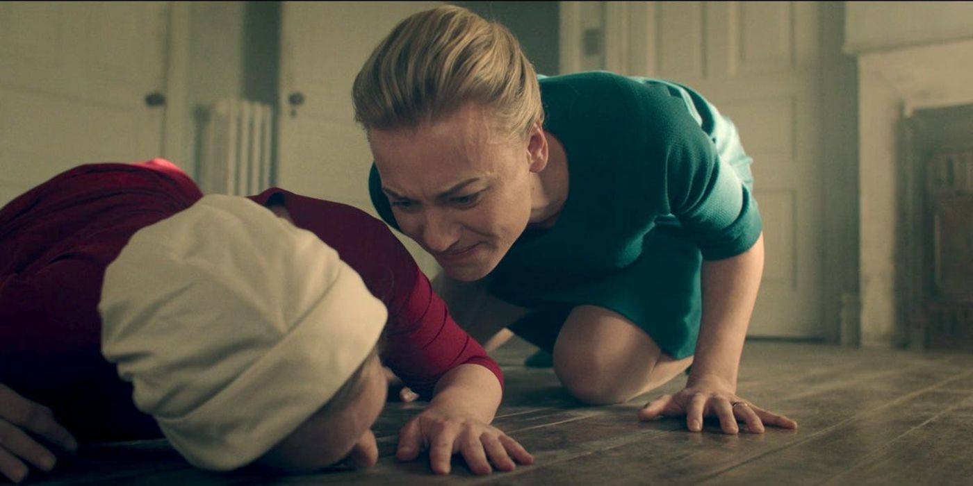 June and Serena Joy in The Handmaid's Tale