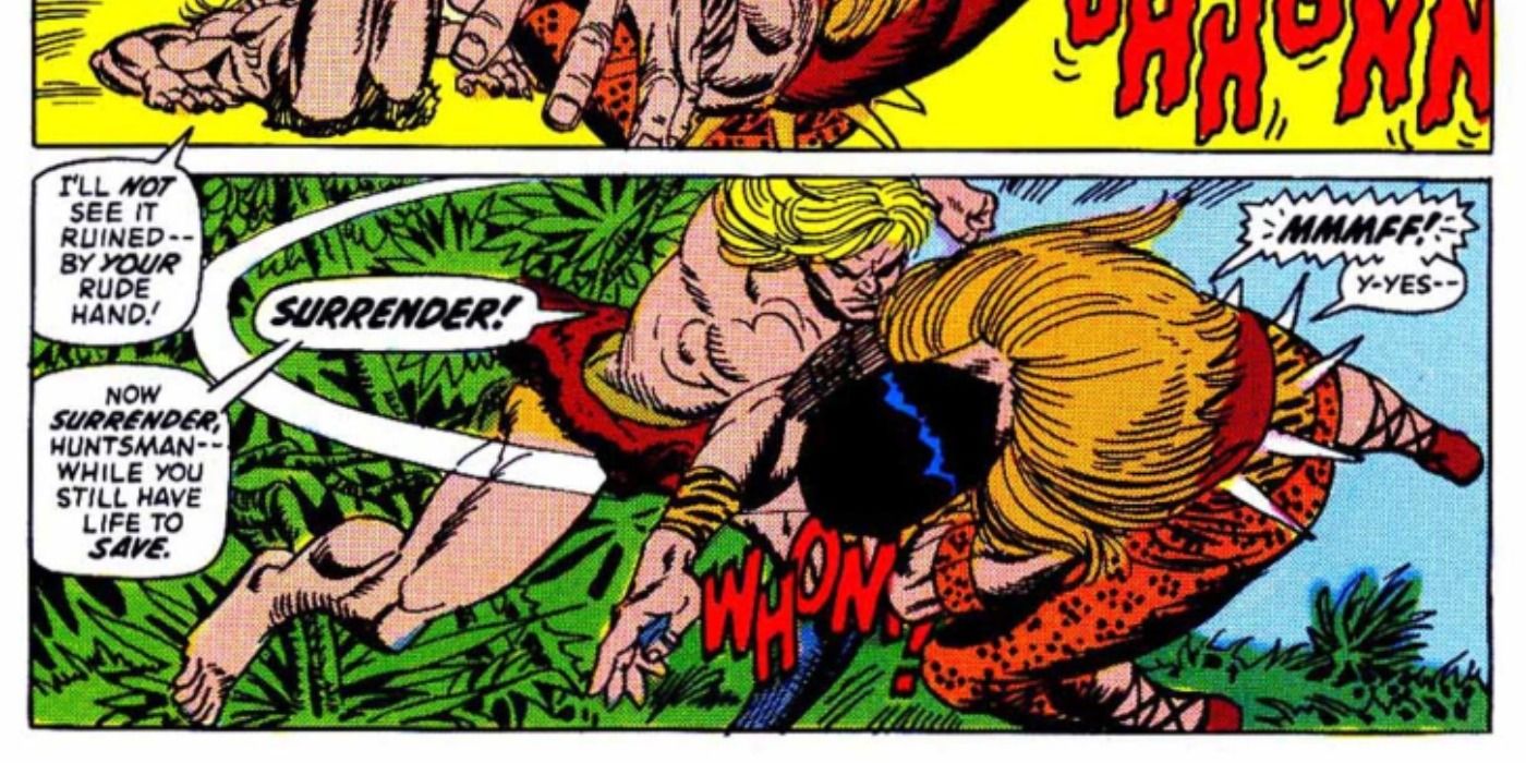 Ka-Zar battles Kraven The Hunter in Marvel Comics